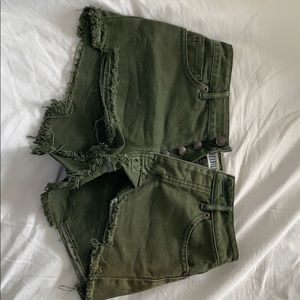 Brandy Melville green high waisted shorts